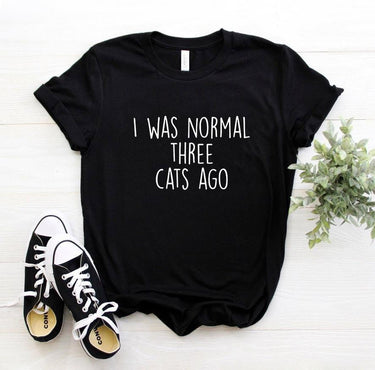 I Was Normal Cat TShirt Shirts & Tops KittyNook Cat Company Black 4XL